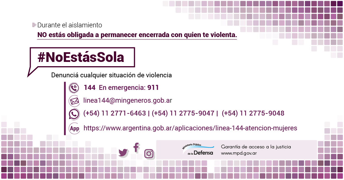 Las víctimas de violencia de género no están solas y no tienen que soportar el maltrato. La Defensoría General de la Nación lanzó la campaña #NoEstasSola