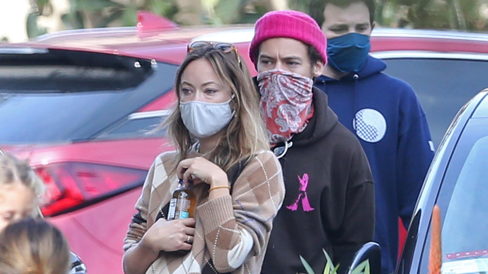 Harry Styles y Olivia Wilde fueron vistos con amigos paseando por Montecito, California (The Grosby Group)
