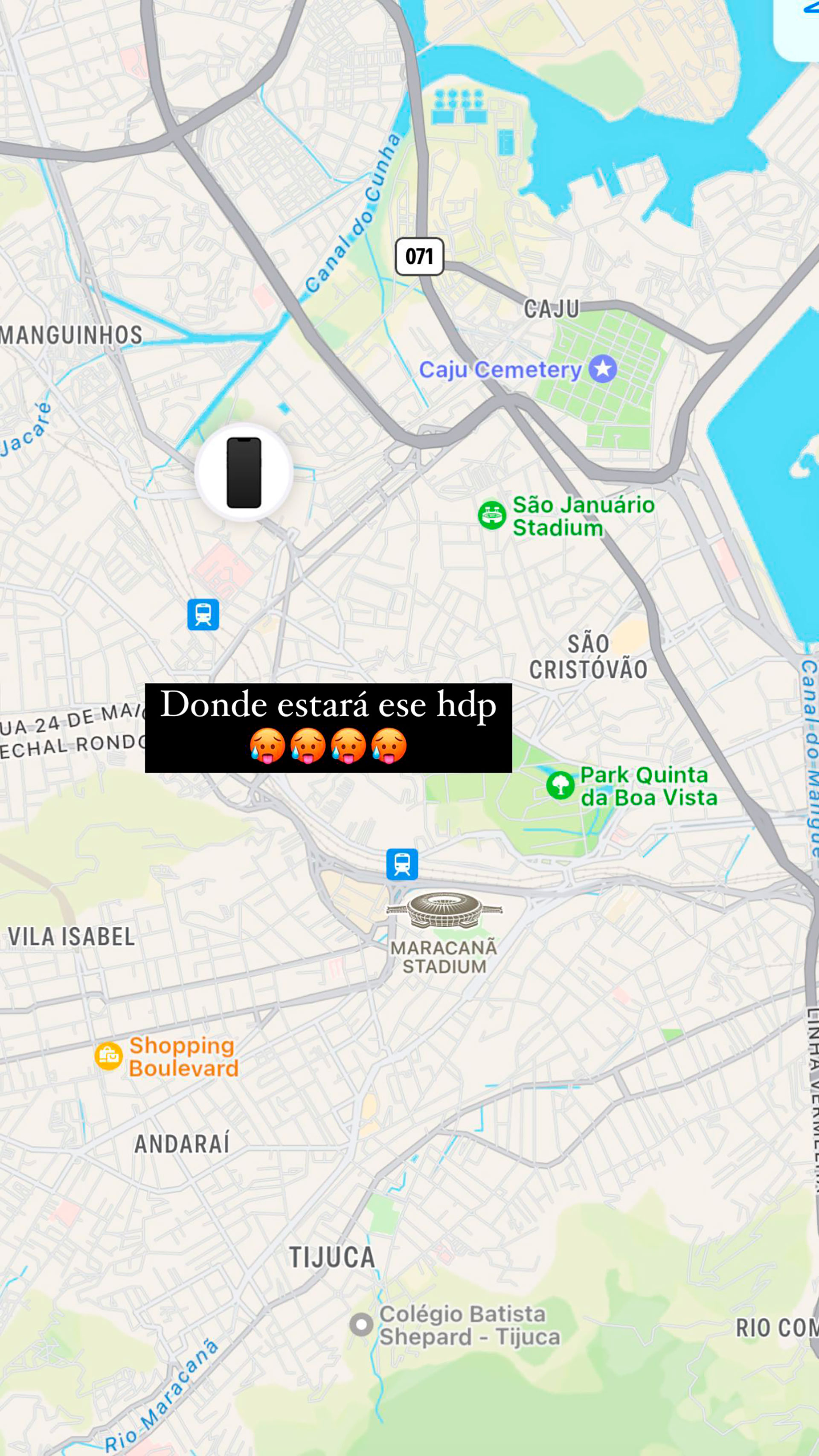 Florencia compartió una captura de la aplicación que permite geolocalizar el teléfono robado