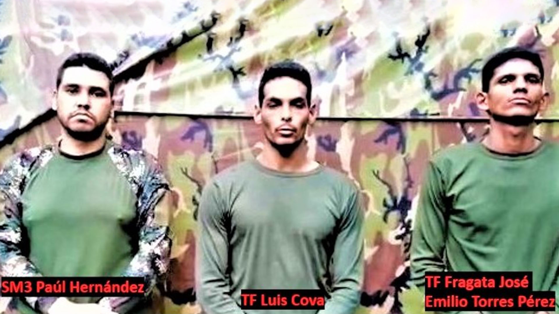 El Sargento Mayor de Tercera Hernández y los dos tenientes de fragata Cova y Torres, en manos de las FARC
