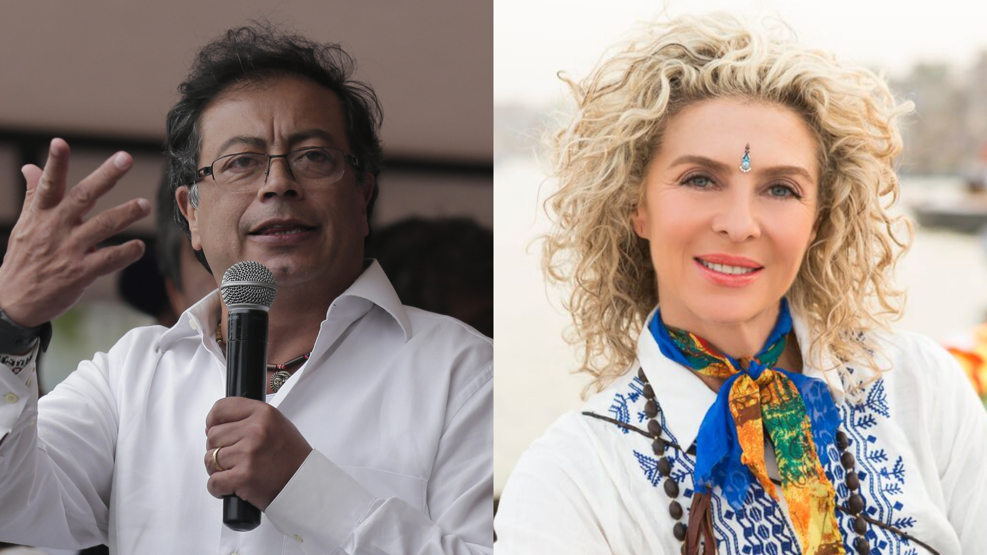 Senador Gustavo Petro y Margarita Rosa de Francisco, actriz colombiana. Fotos: Colprensa.