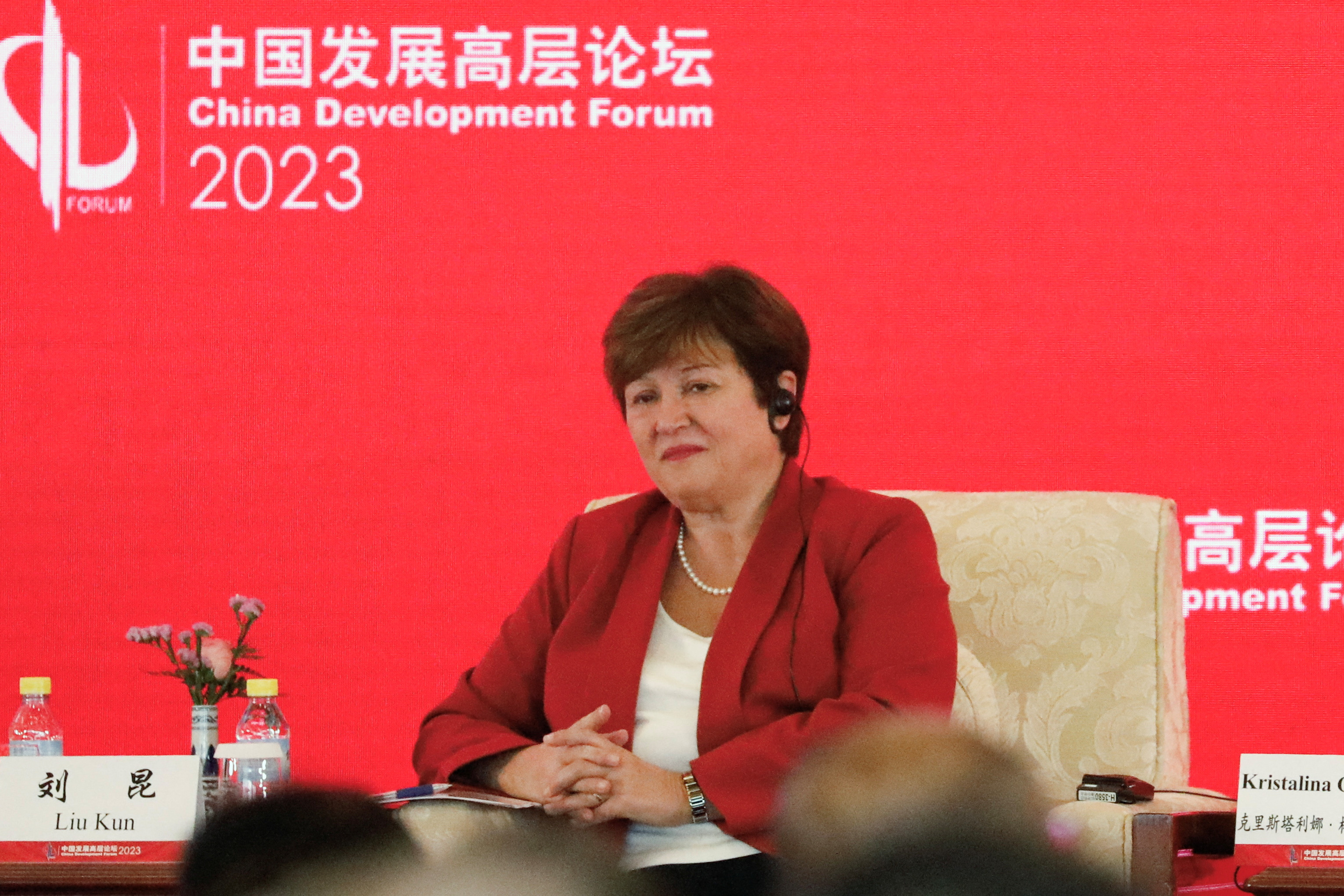 International Monetary Fund (IMF) Managing Director Kristalina Georgieva attends the China Development Forum 2023, in Beijing, China, March 26, 2023. REUTERS/Jing Xu
