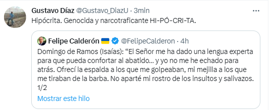 Felipe Calderón compartió cita por Domingo de Ramos (Captura de pantalla)