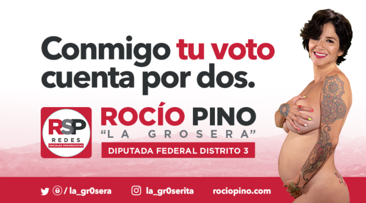 Cartel publicitario de Rocío Pino, "La Grosera" (Foto: @la_gr0sera)