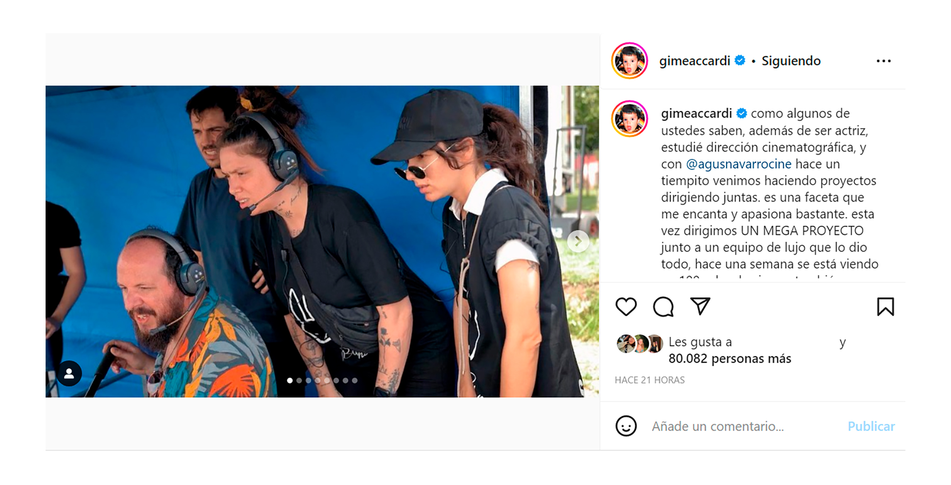 El posteo de Gimena Accardi en Instagram