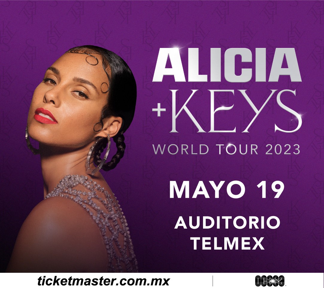 19 de mayo de 2023, Alicia Keys estará Guadalajata Foto: Twitter @ocesa_pop