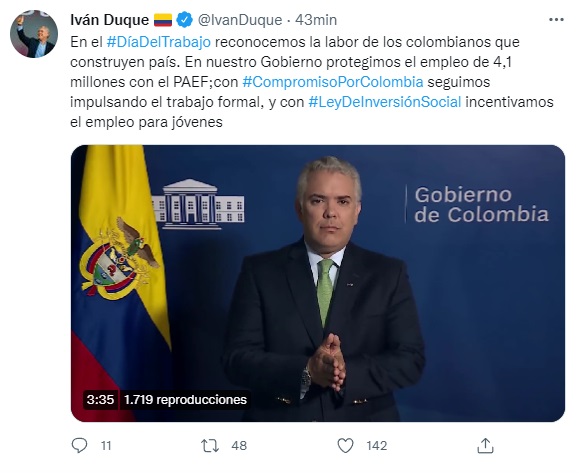 Iván Duque - 1 de mayo