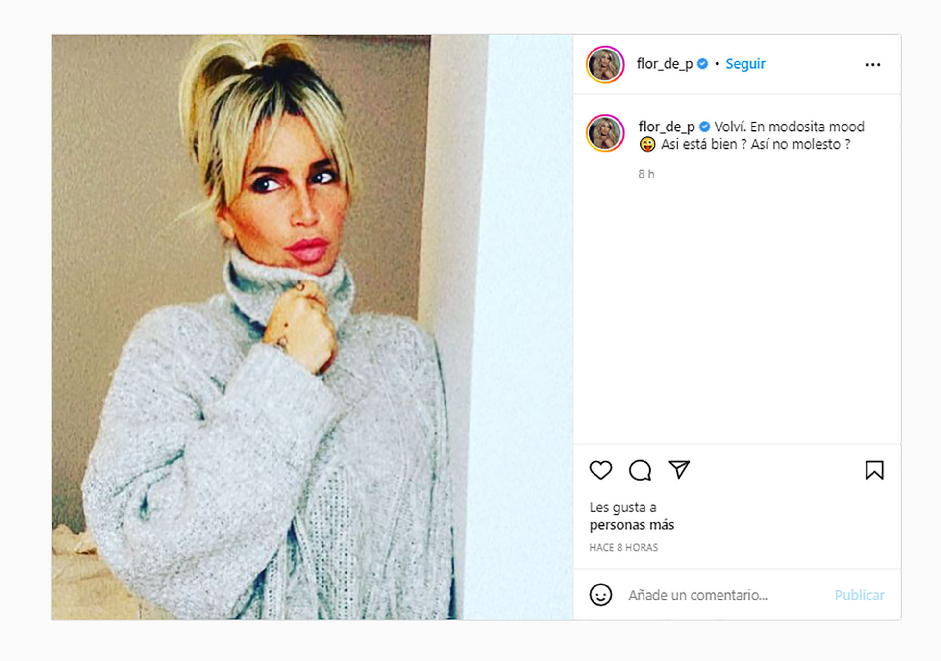 El posteo con el que Flor volvió a Instagram