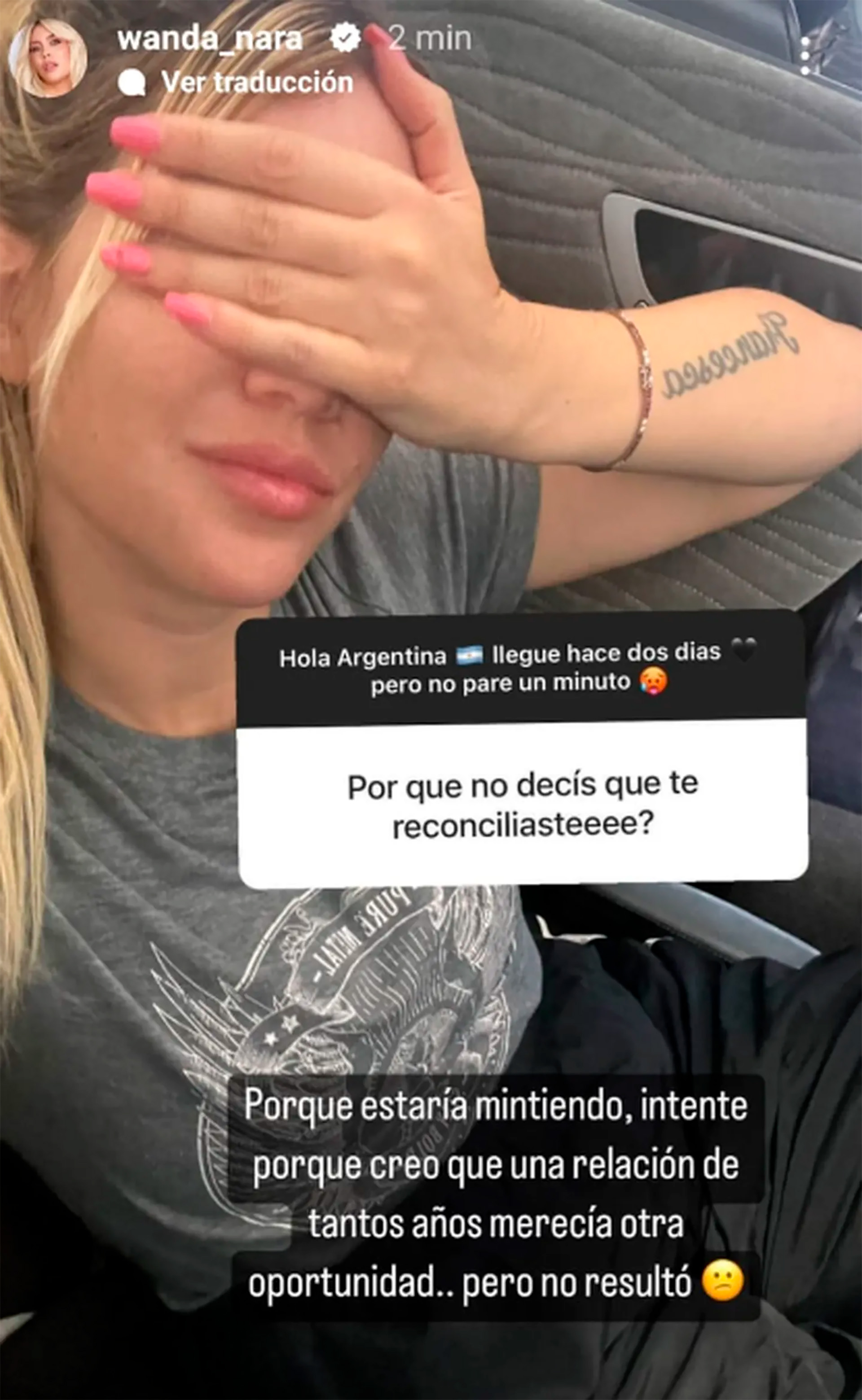 Wanda Nara reveló a través de Instagram que no se reconcilió con Mauro Icardi (Foto: Instagram)