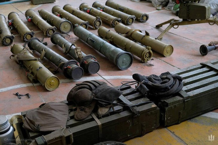 Russian grenade launchers recovered by Ukrainian forces in the Kharkiv region, Ukraine.  September 11, 2022. Press service of the Commander-in-Chief of the Armed Forces of Ukraine/delivery via Reuters.  THIS IMAGE WAS DELIVERED BY A THIRD PARTY.  DO NOT DARKEN THE LOGO.