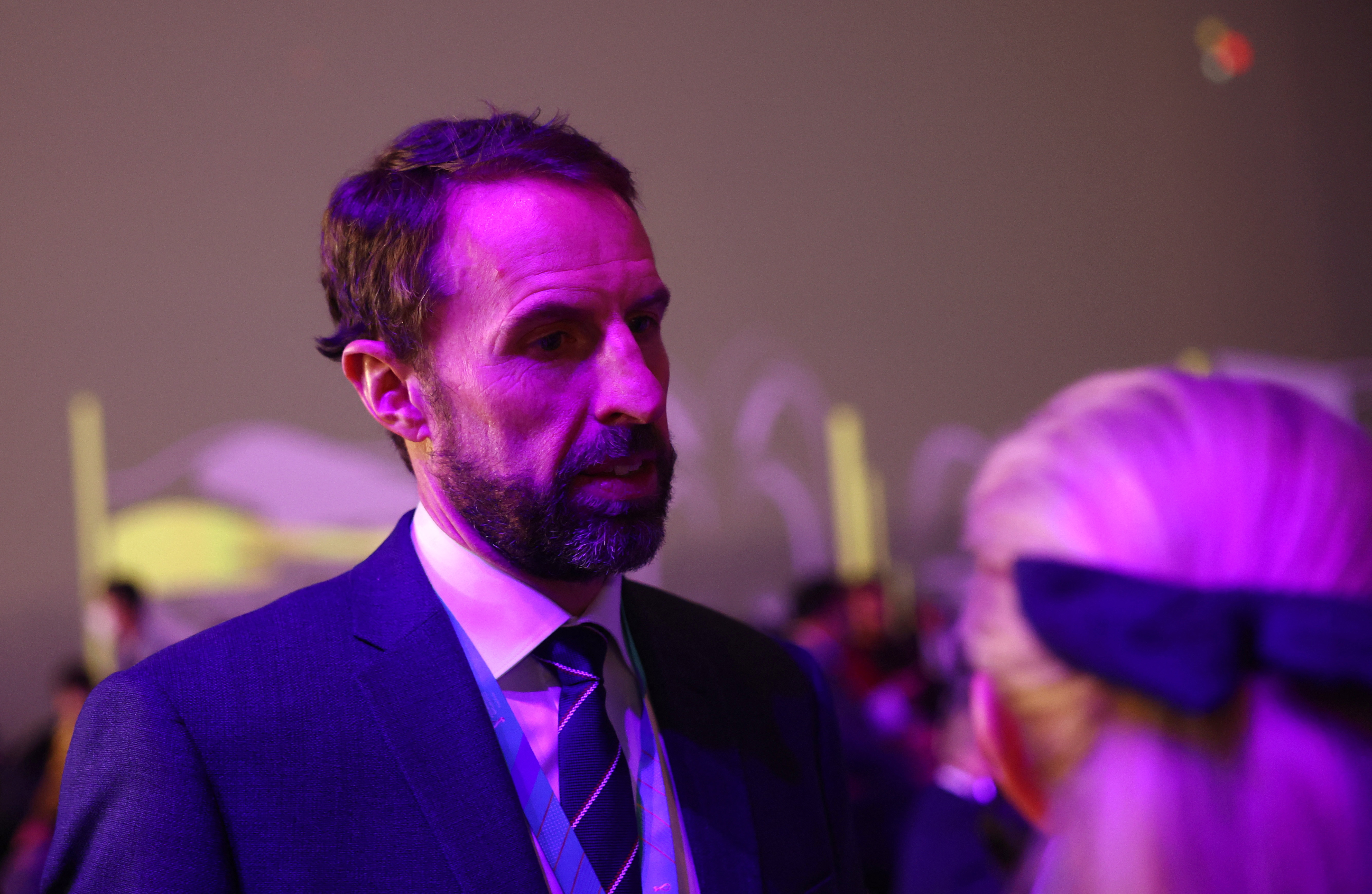 Soccer Football - World Cup - Final Draw - Doha Exhibition & Convention Center, Doha, Qatar - April 1, 2022 England manager Gareth Southgate ahead of the draw REUTERS/Kai Pfaffenbach