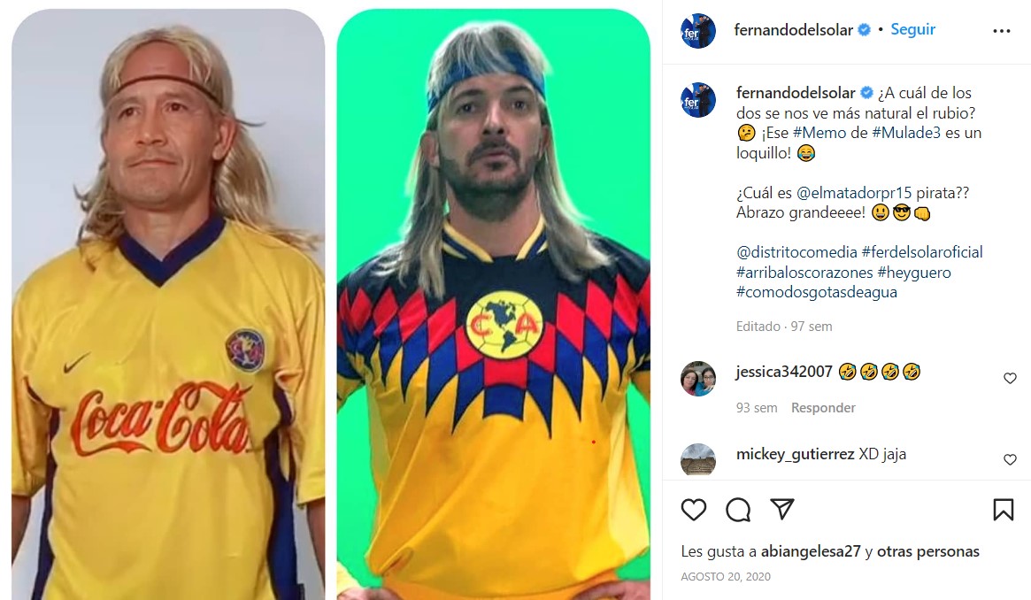 Fernando del Solar se comparó con Luis "El Matador" Hernández con la camiseta del América (Foto: Instagram/@fernandodelsolar)