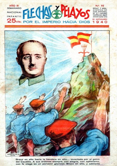 Triumphalisten in der Luft auf der Suche nach einer besseren Welt, angeführt von Caudillo