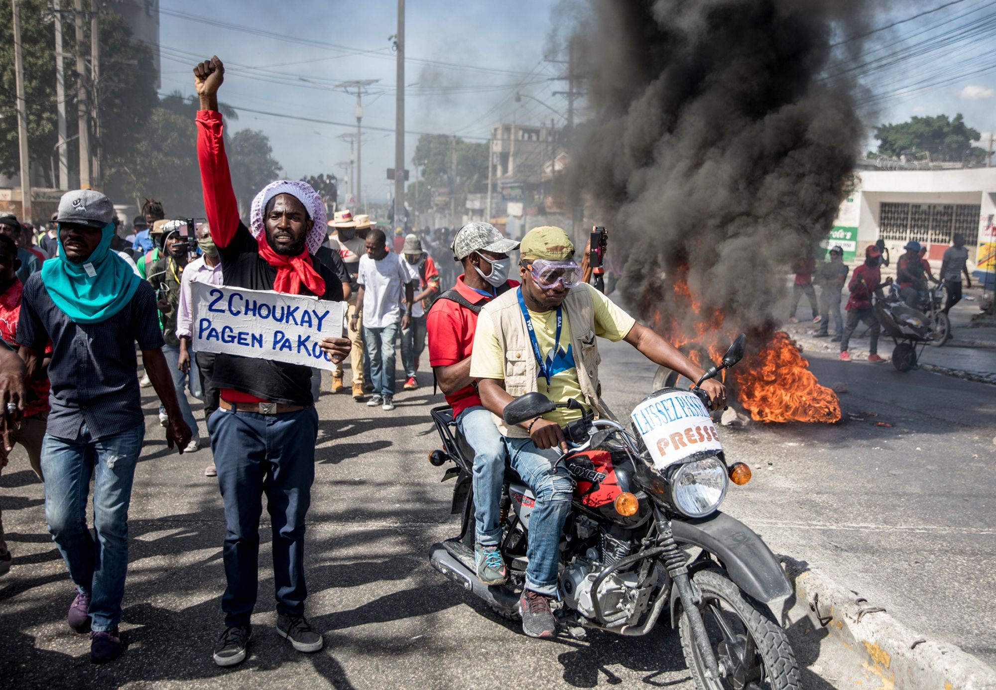 Opositores a Moise se manifiestan en Puerto Príncipe el 15 de enero (AFP)