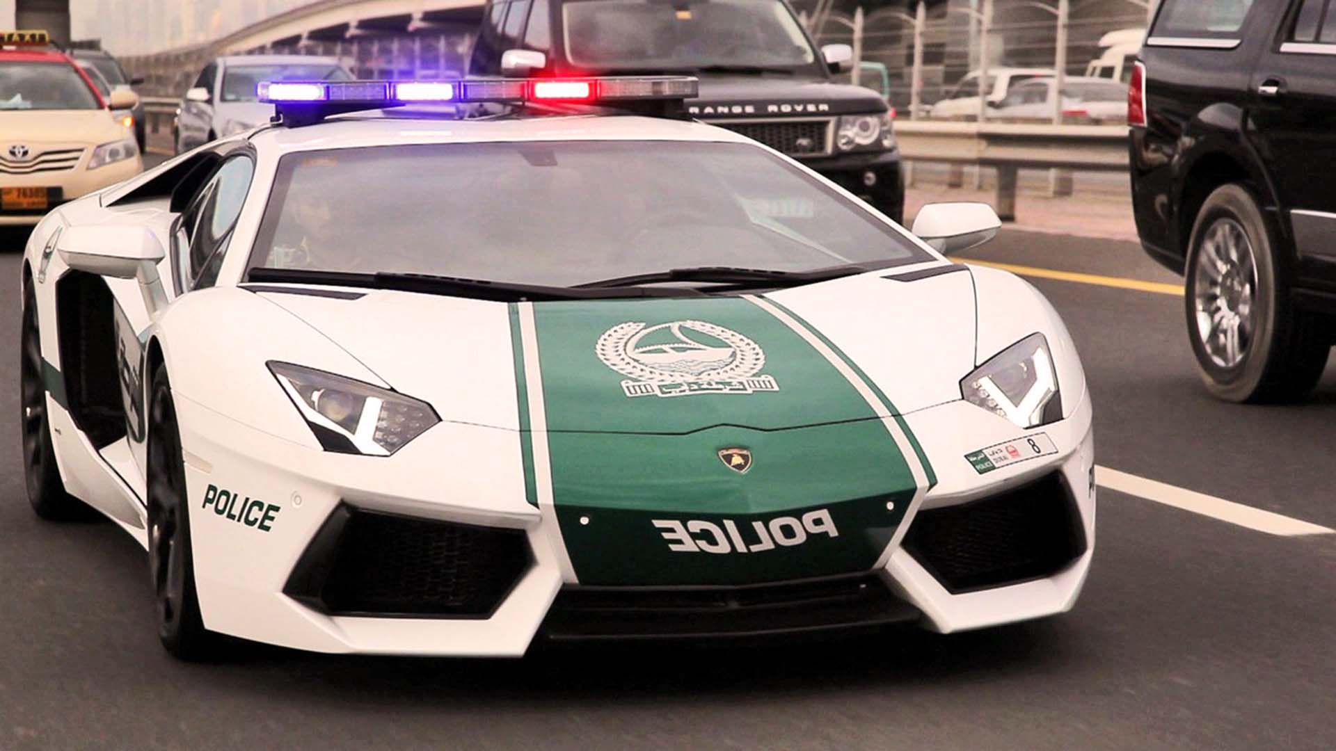 Lamborghini Aventador, probably the second fastest car in the UAE Police fleet