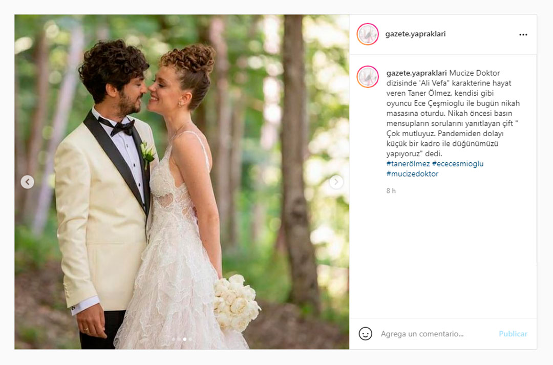 La revista turca Gazete Yapraklari publicó fotos de la boda (Instagram @gazete.yapraklari)