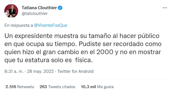 Clouthier aseguró que Vicente Fox pudo haber sido reconocido como un mandatario que realizó un gran cambio en el 2000 (Foto: Twitter/@tatclouthier)