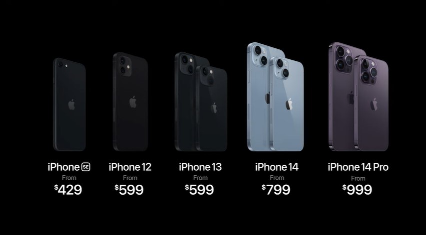 La línea Pro de los iPhone 14 tiene precios de 999 dólares para el iPhone 14 Pro, y de 1099 dólares para el nuevo iPhone Pro Max. (Apple)