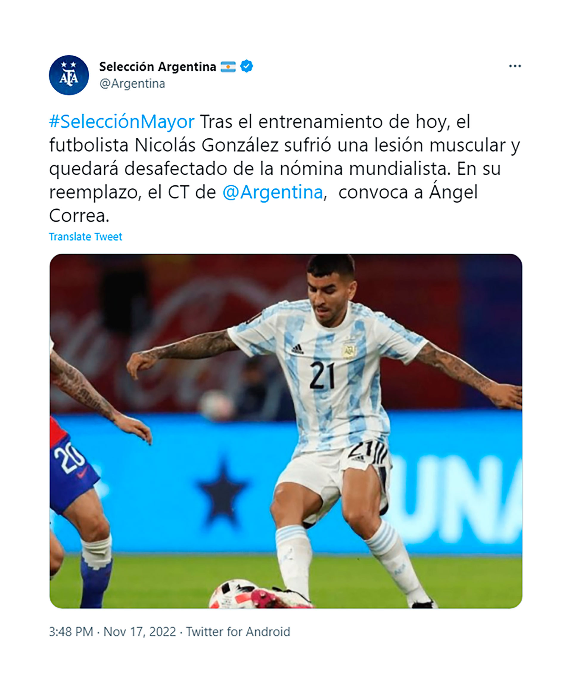 La comunicación oficial de Argentina sobre el caso González