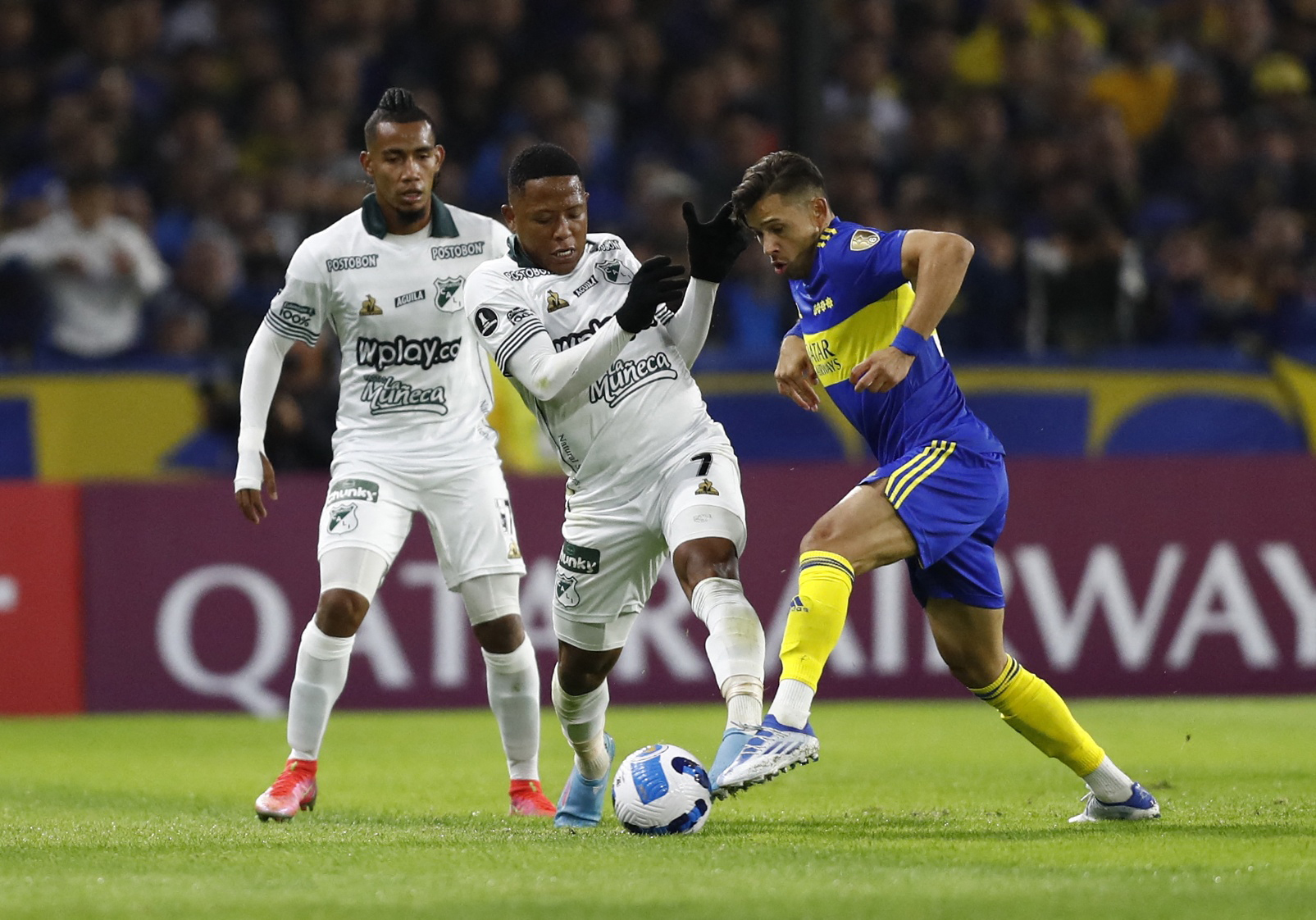 Deportivo Cali en el último partido oficial disputado, ante Boca Juniors en Copa Libertadores 2022. 