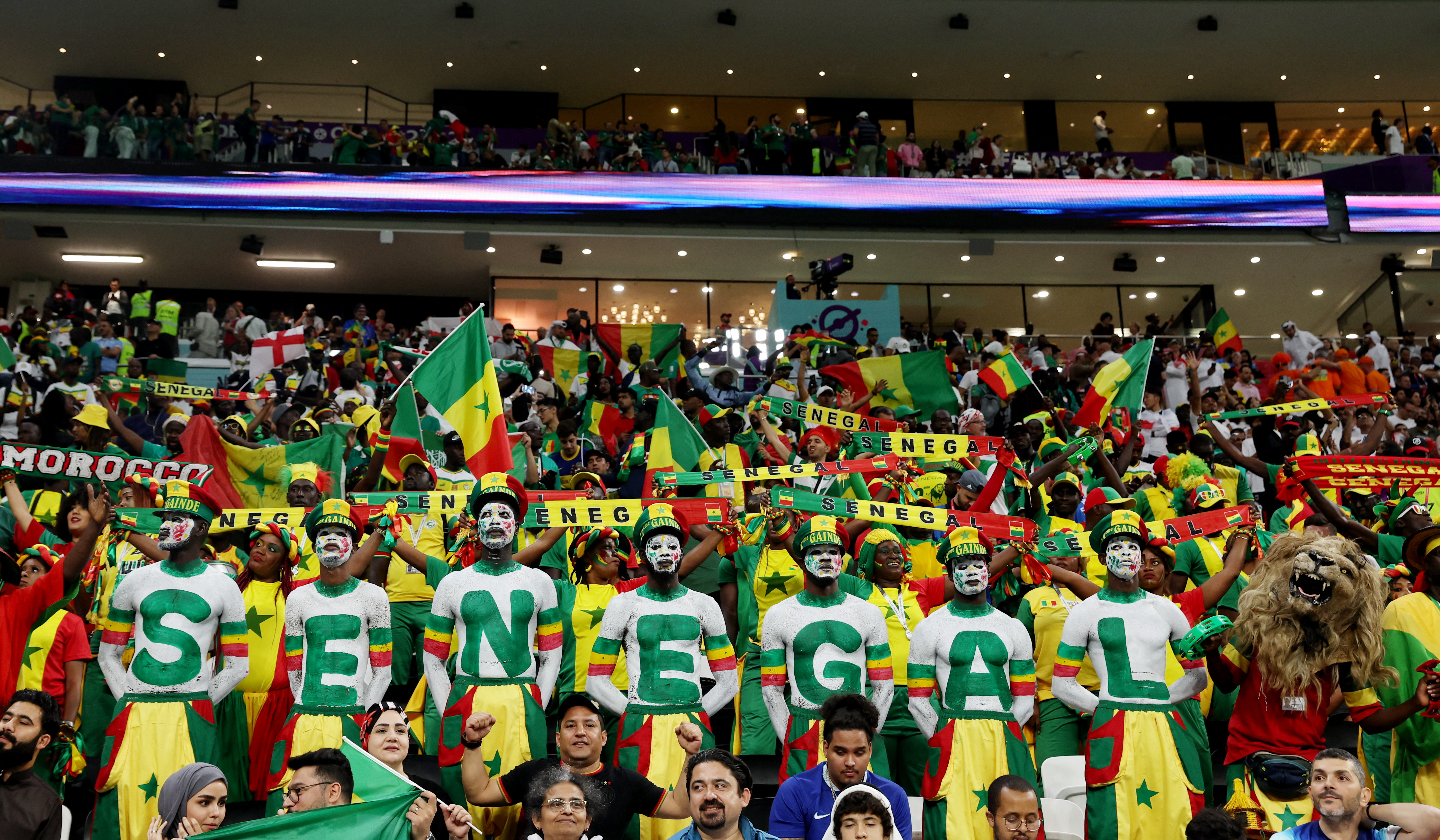 El color de los aficionados de Senegal