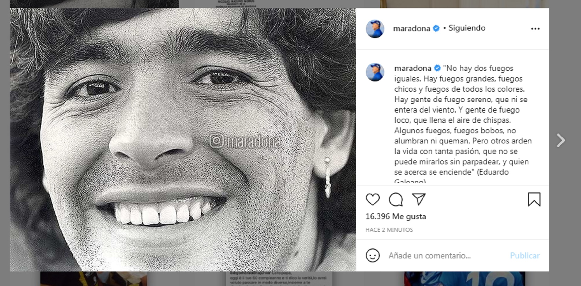 El mensaje que escribieron los hijos de Diego Maradona en su cuenta de Instagram