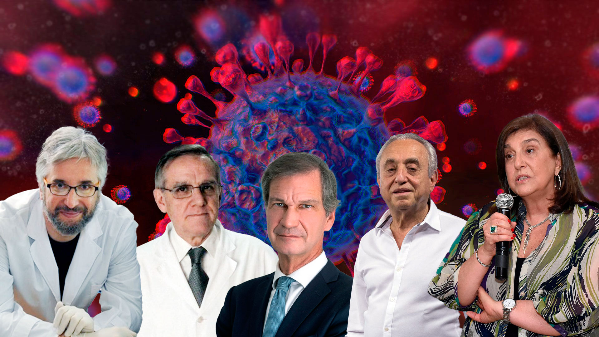 Algunas de las voces médicas y científicas de la pandemia: Fernando Polack, Pedro Cahn, Conrado Estol, Eduardo López y Ángela Gentile
