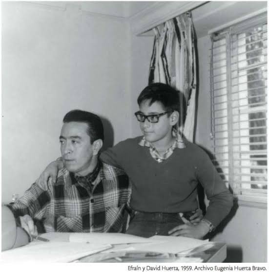 David and Efraín Huerta (Photo: Eugenia Huerta Bravo Archive)