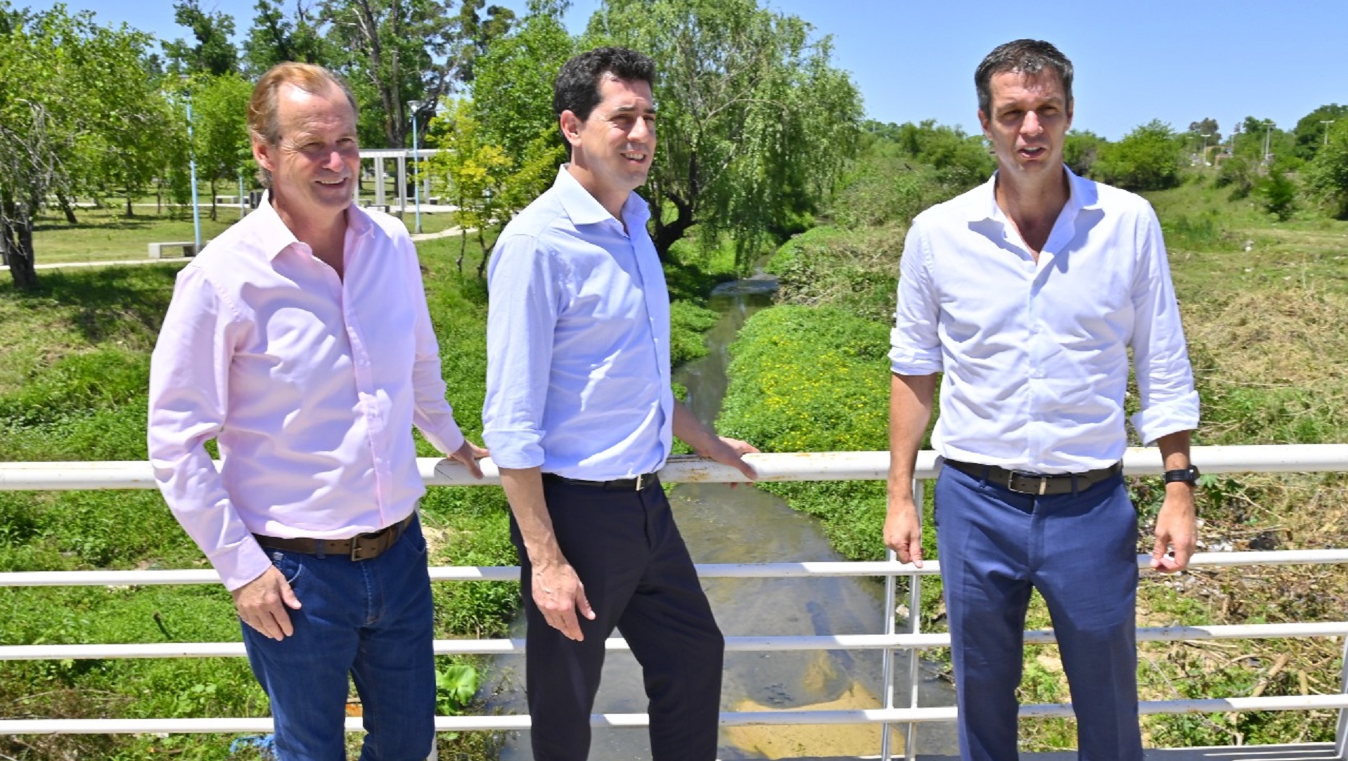 Gustavo Bordet, el ministro del Interior y Enrique Cresto