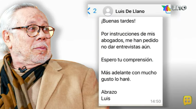 Luis de Llano reaccionó a la posible denuncia que interpondrá Sasha Sokol en su contra Foto: YouTube/@Ventaneando