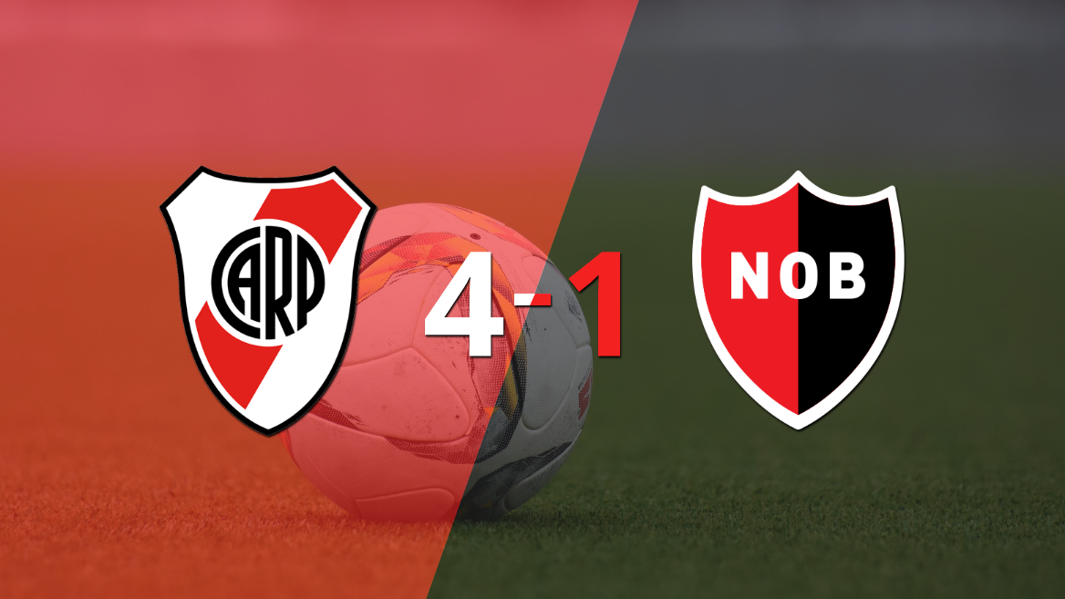 River Plate golea 4-1 a Newell`s y Pablo Solari firma doblete