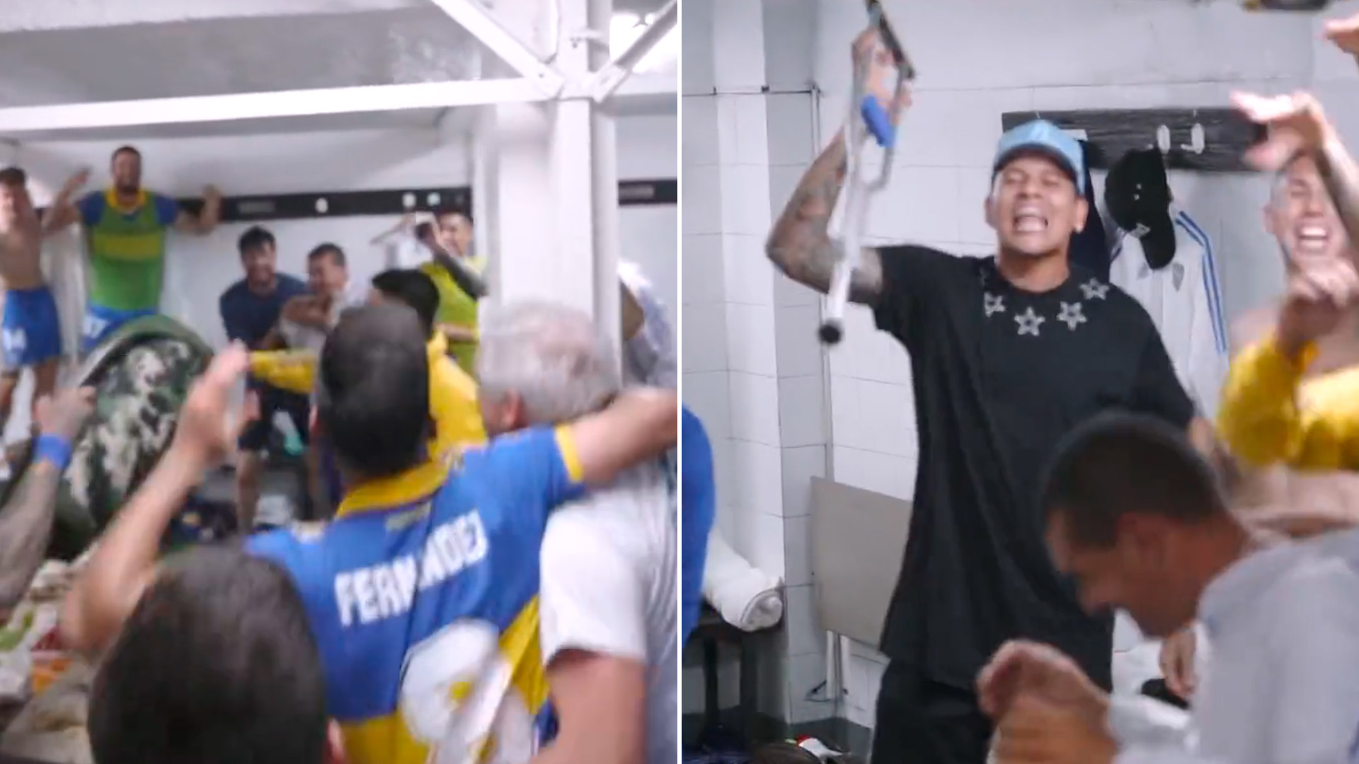 El festejo íntimo de Boca Juniors con Marcos Rojo en muletas y la respuesta a un tuit viral de Racing