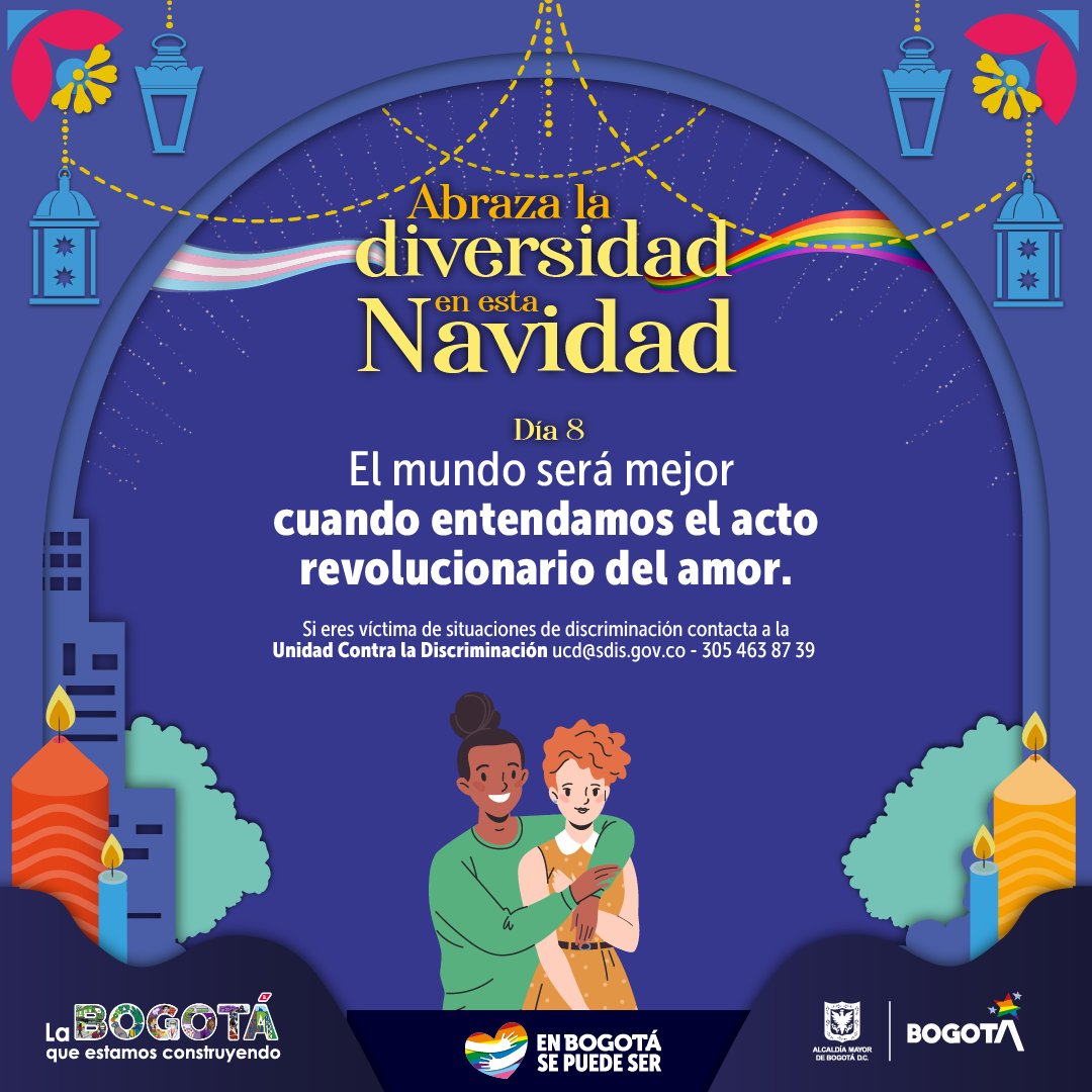 Campaña de Navidad emprendida por la dirección de diversidad sexual, poblaciones y de géneros dé Bogotá. Foto: @SePuedeSer. Twitter.