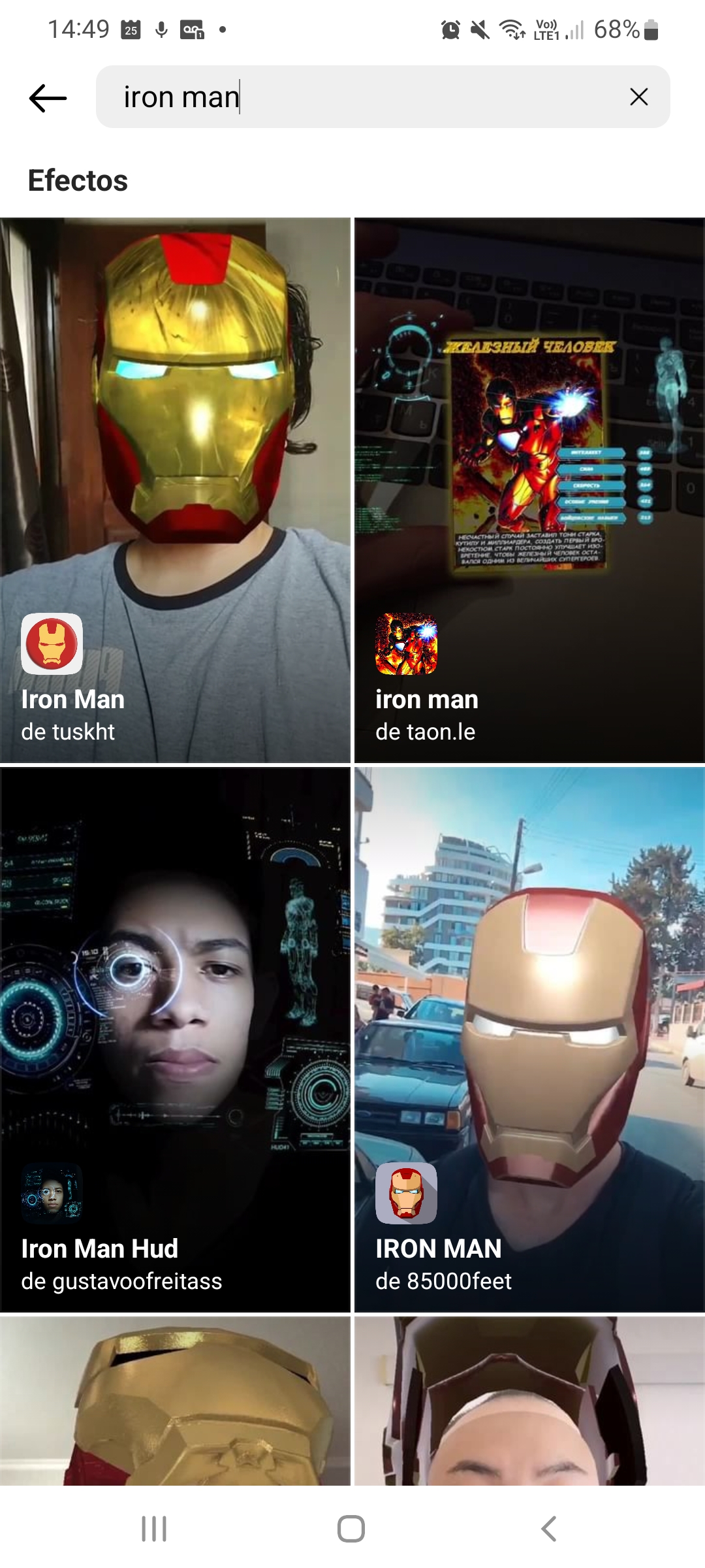 Filtros de Iron Man en Instagram
