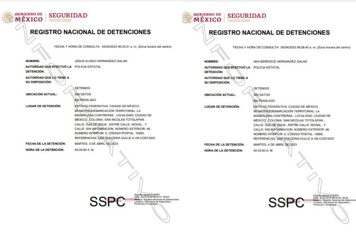 El Chucho ha sido identificado como el líder de la célula delictiva, mientras que La Bere es su principal colaboradora (Foto: Registro Nacional de Detenciones)