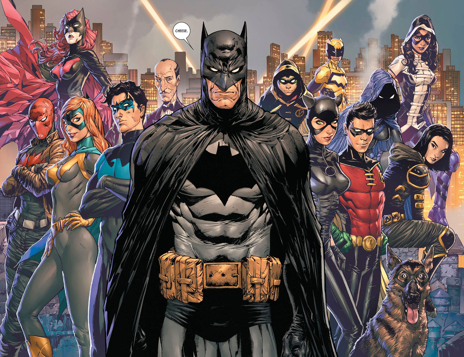 Batman, Nightwing, Robin, Damian Wayne, Batgirl, Batwoman, Catwoman, entre otros, conforman la bati-familia