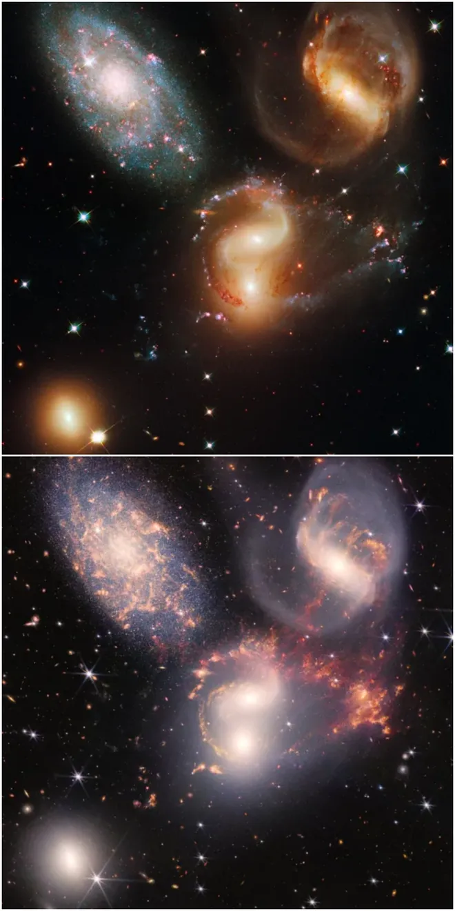 El telescopio Webb estudió el núcleo galáctico activo en gran detalle de estas galaxias, con el espectrógrafo de infrarrojo cercano