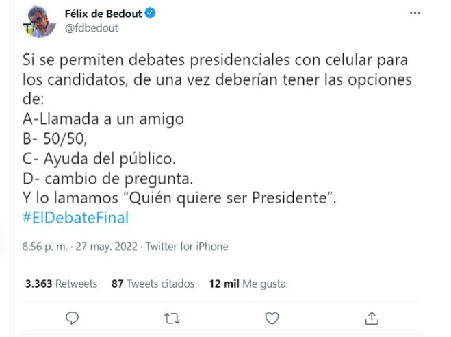 En Twitter se puede leer una variedad de comentarios sobre el debate presidencial de Caracol.