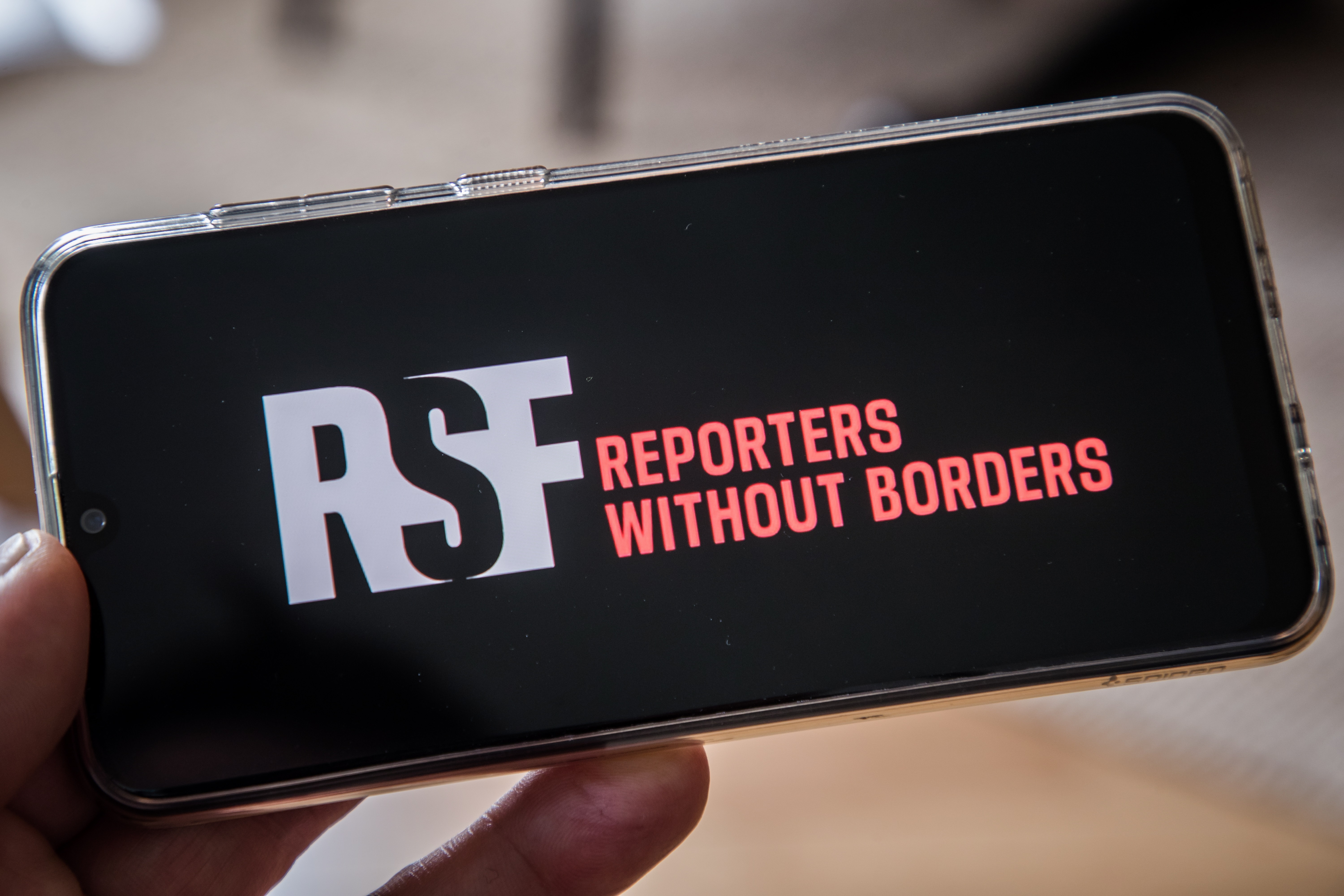 Logo de Reporteros sin Fronteras (RSF). EFE/EPA/CHRISTOPHE PETIT TESSON/Archivo
