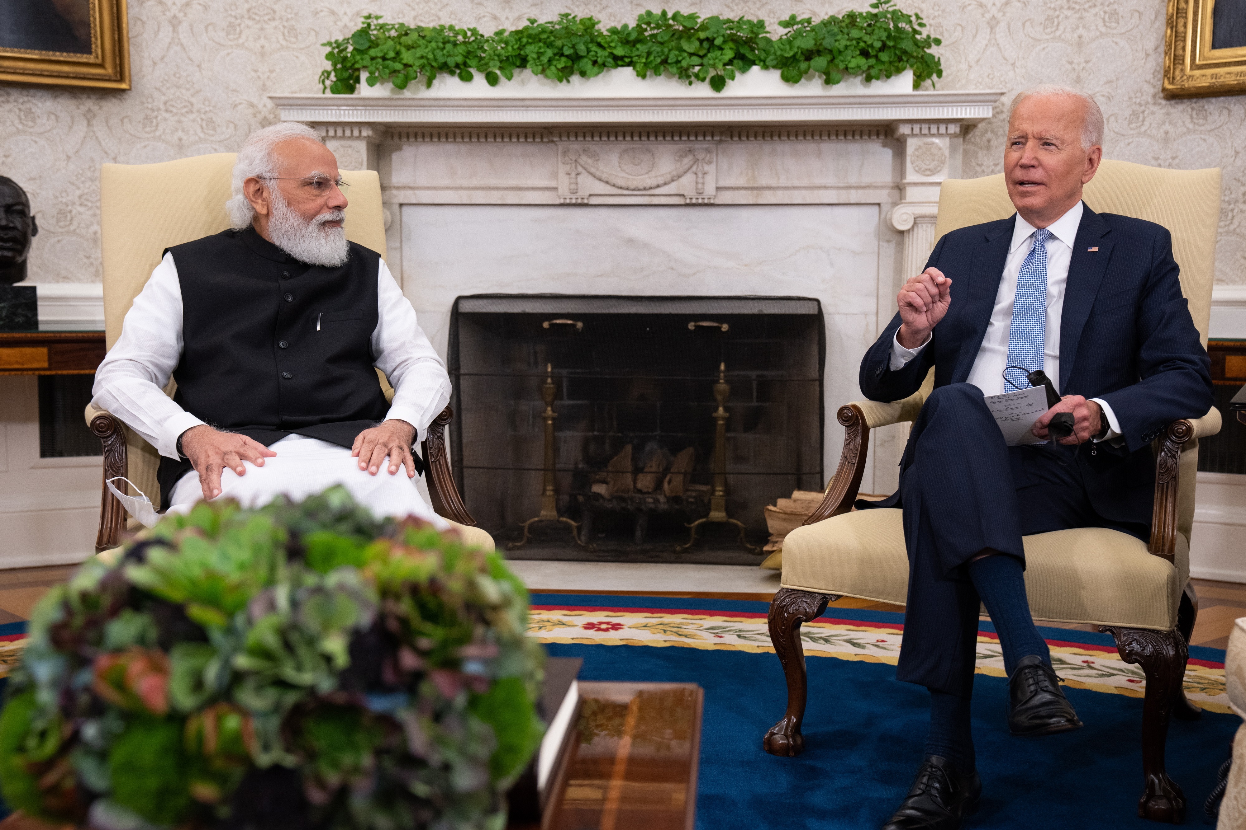 El primer ministro de India, Narendra Modi, se reúne con el presidente de EEUU, Joe Biden (Foto: EFE)

