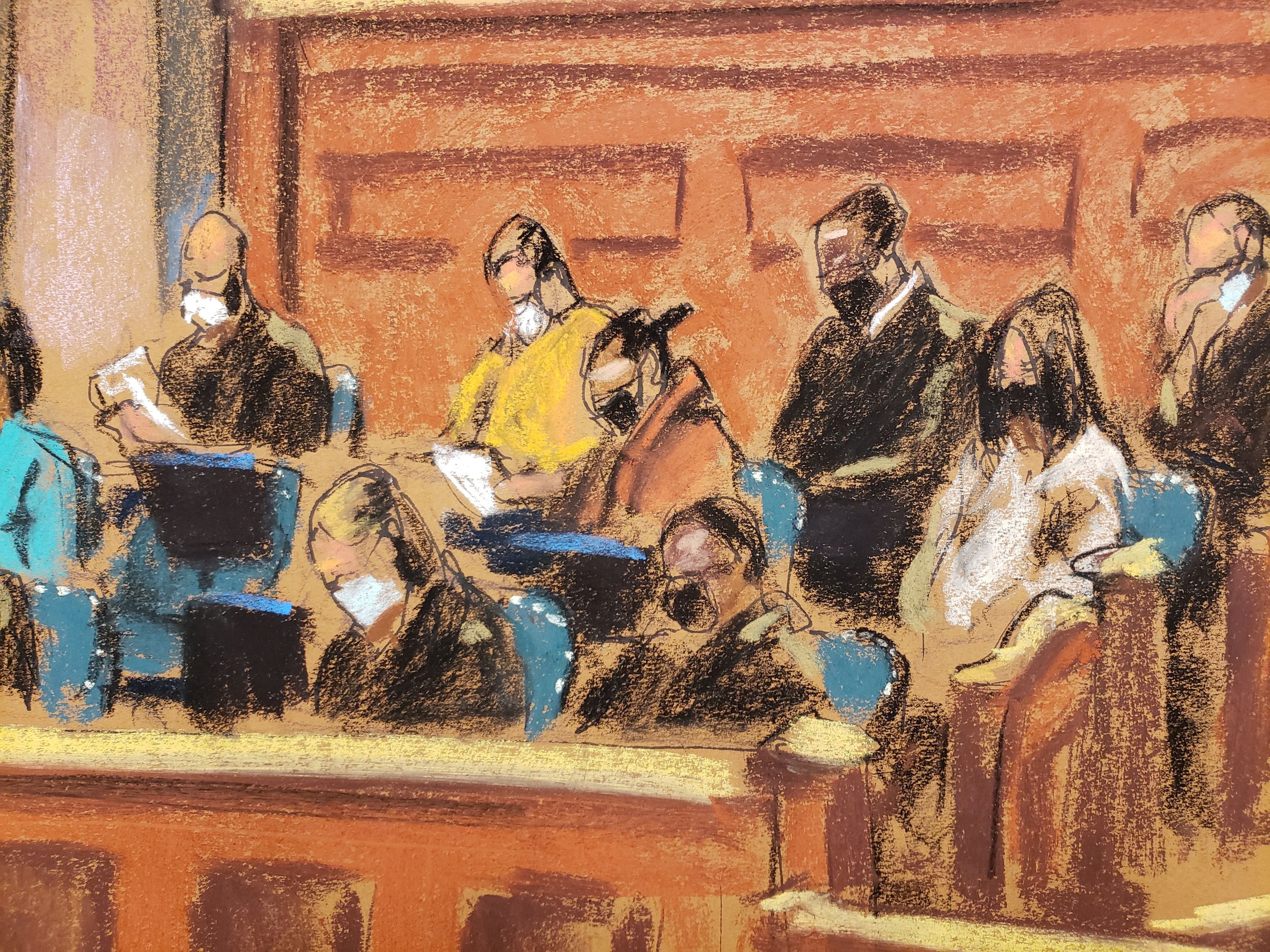 Miembros del jurado, que tomó una pausa en la deliberación por las fiestas navideñas (REUTERS/Jane Rosenberg)