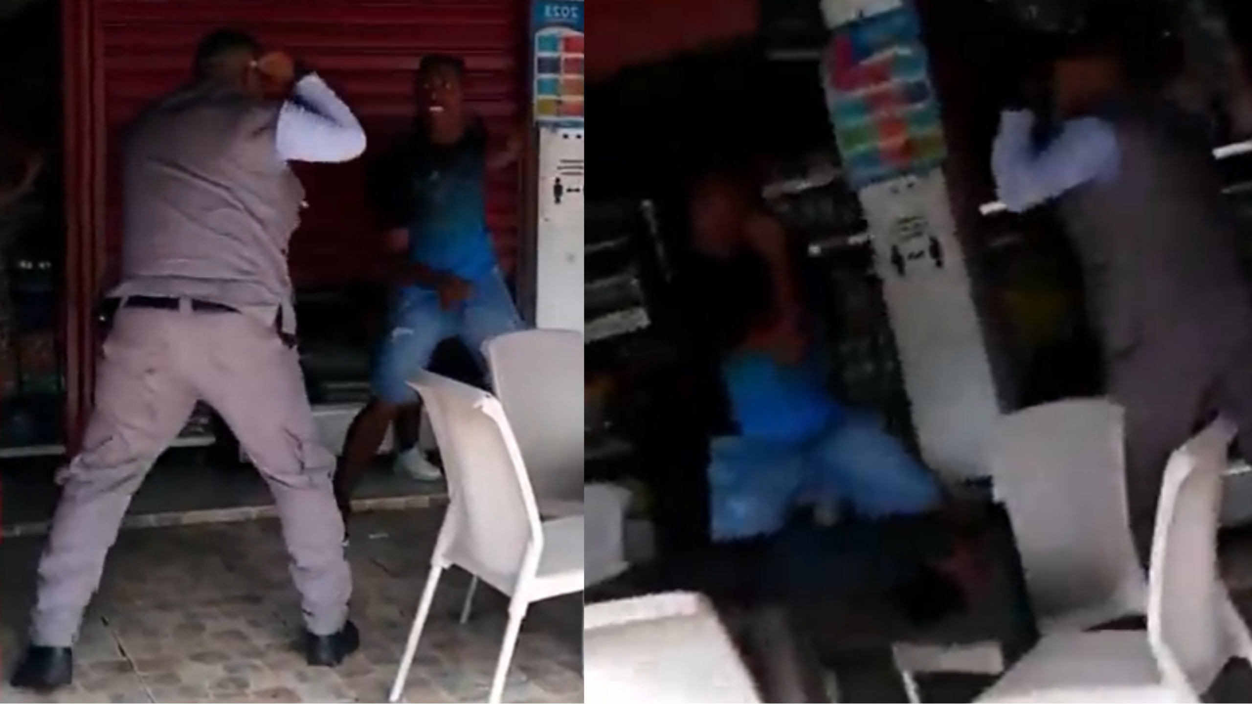 Video: a los golpes terminaron un escolta y un ciudadano frente a una panadería