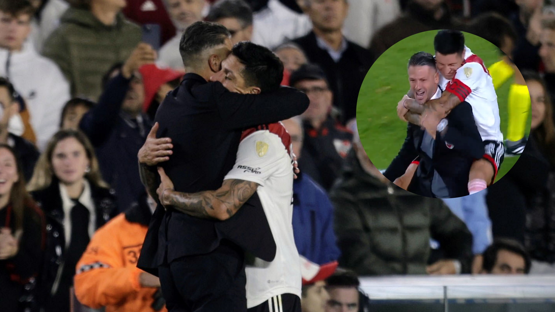 El alocado festejo de Enzo Pérez con Demichelis que causó furor tras el triunfo por la Libertadores: la explicación del capitán de River Plate