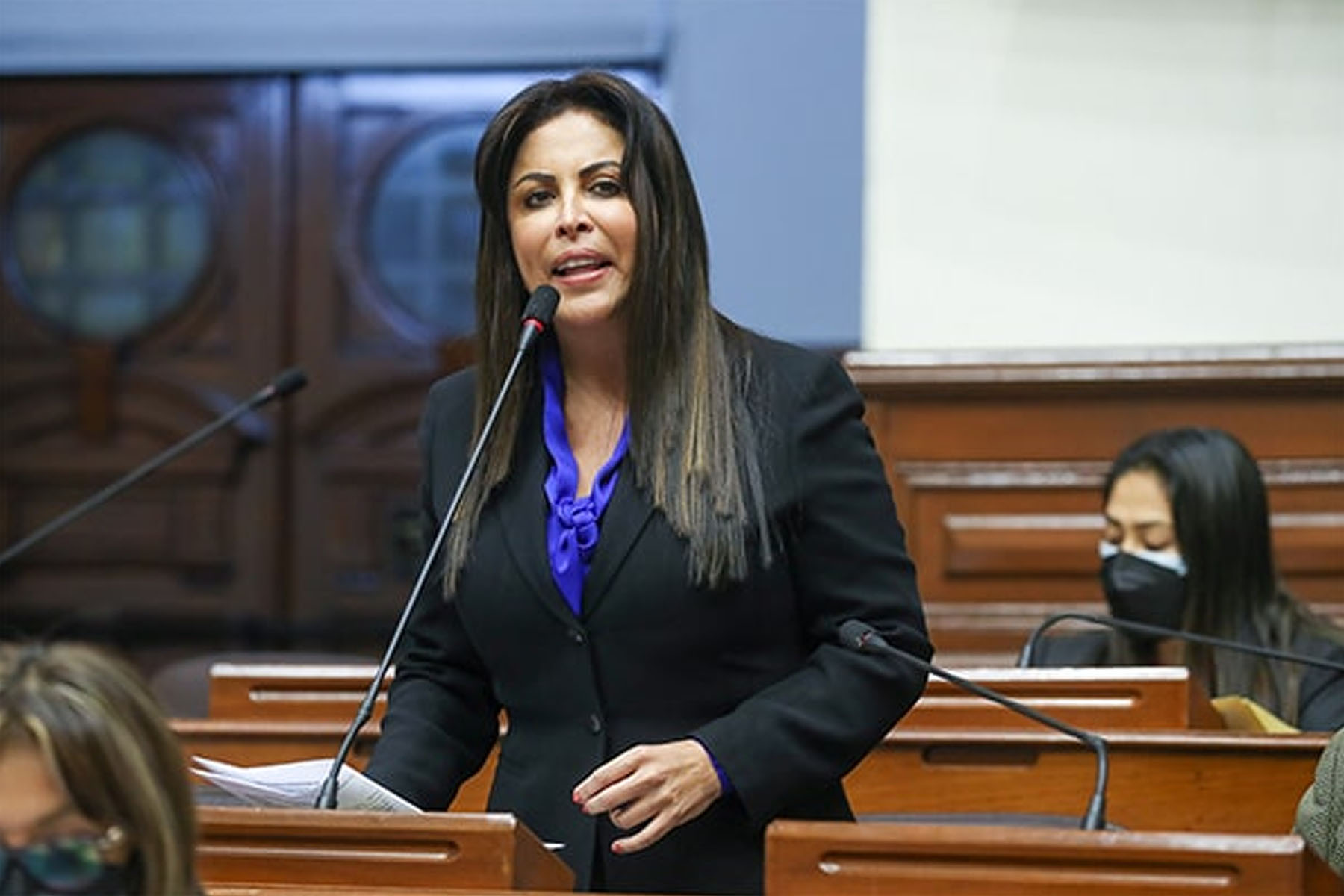 Patricia Chirinos promueve una vacancia presidencial contra Pedro Castillo. Foto: Andina.