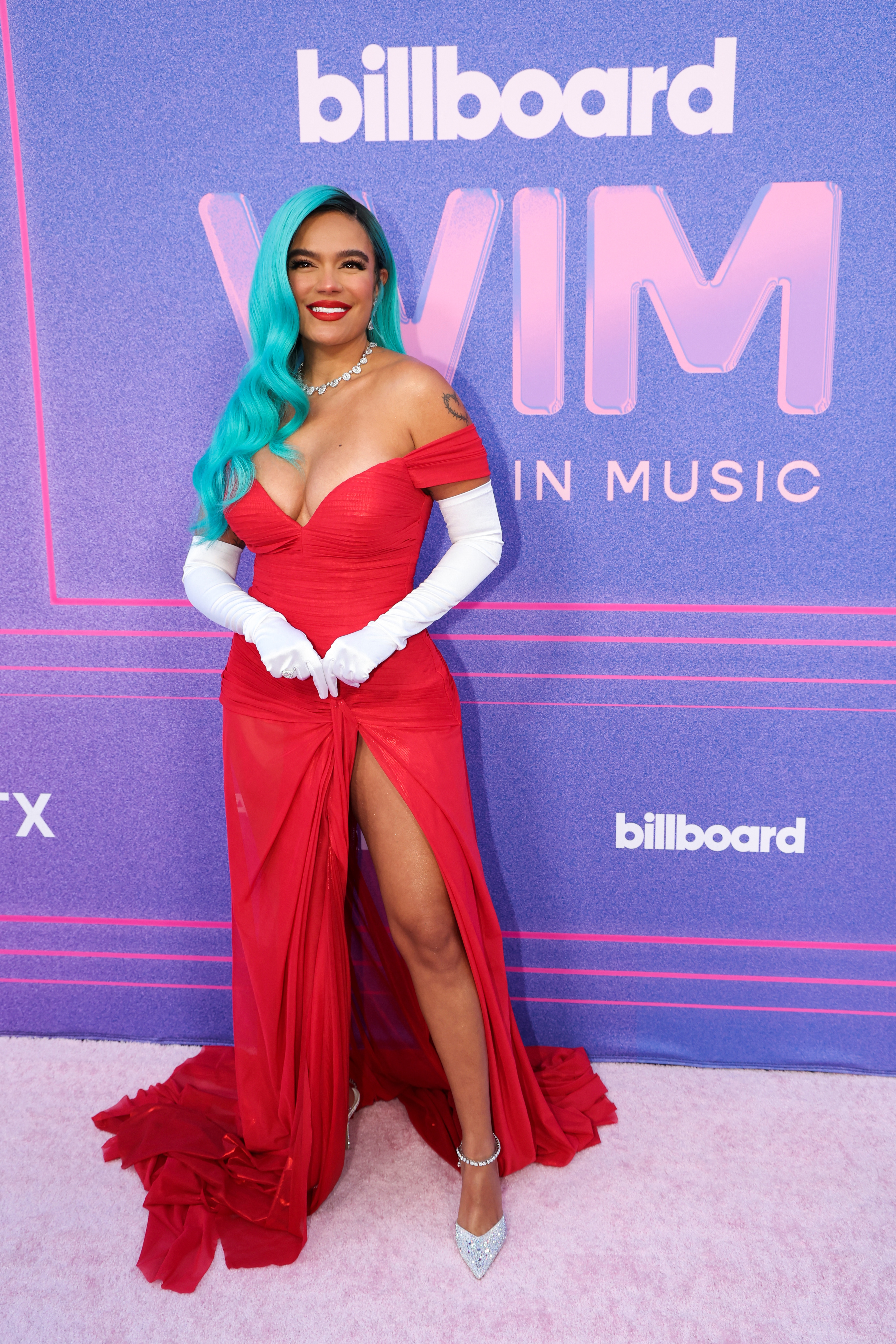 Singer Karol G attends the Billboard Women in Music Awards at YouTube Theater in Inglewood, California, U.S., March 2, 2022. REUTERS/Mario Anzuoni