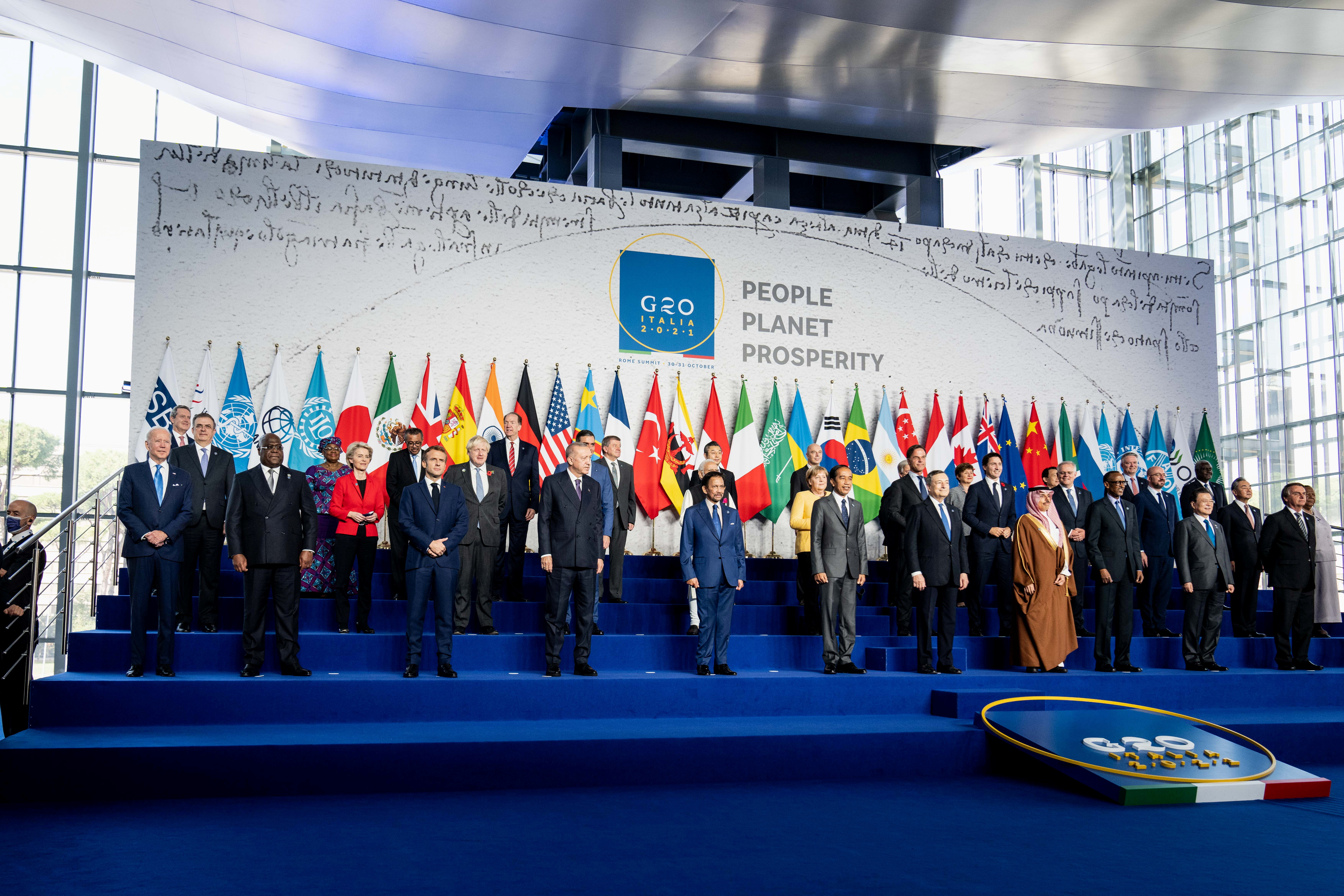 Los líderes del G20 en Roma (Erin Schaff/Pool vía REUTERS)