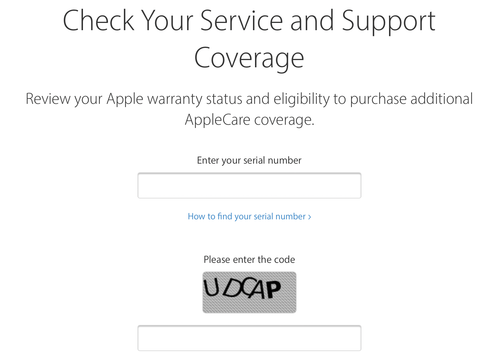 Page to verify if a product is true.  (photo: Apple)