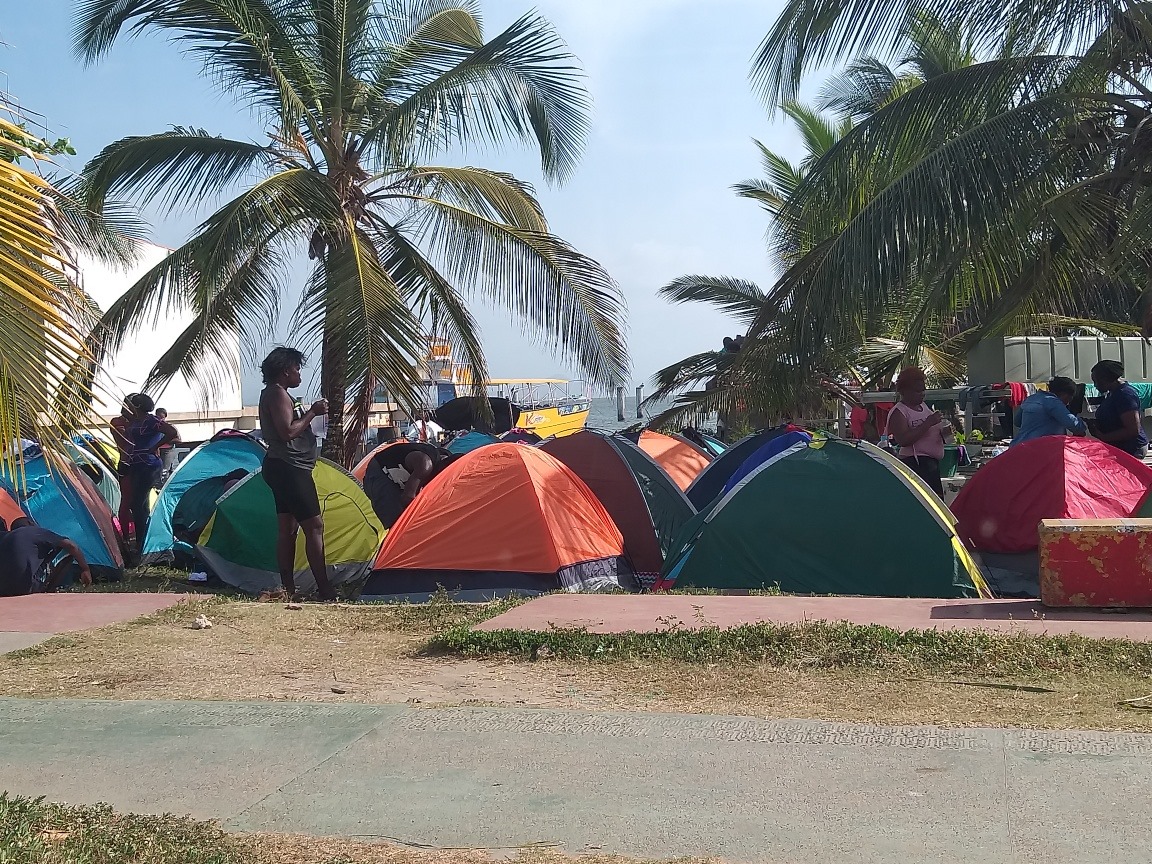 Campamento de los migrantes en Necoclí, Antioquia. Foto: Alcaldía de Necoclí.