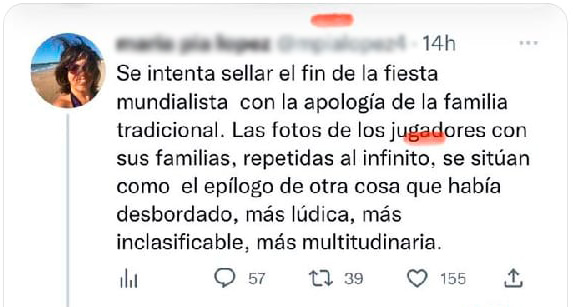 El enojo de una feminista por las fotos de los jugadores del Seleccionado con sus familias