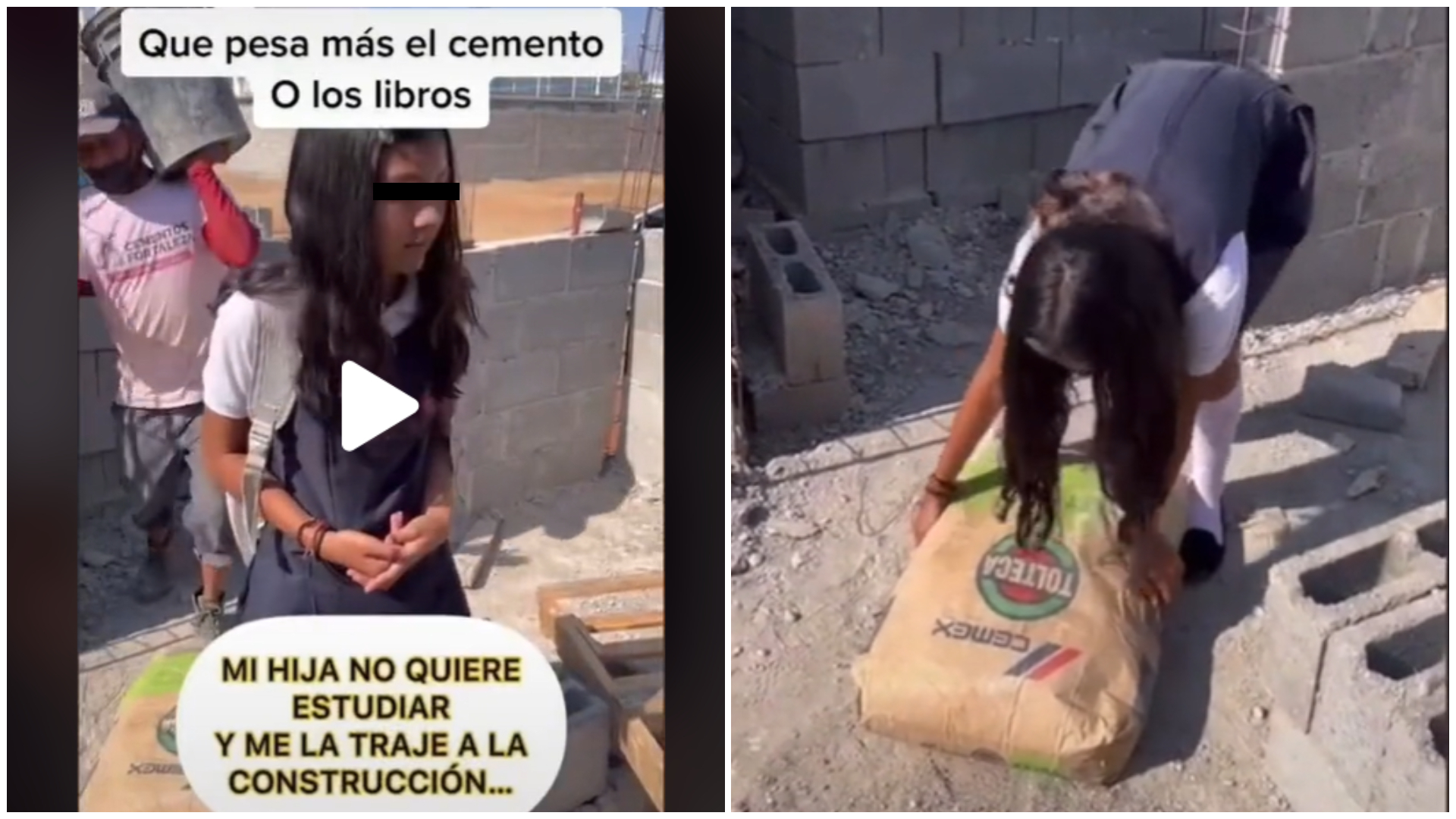 “¿Qué pesa más, el cemento o los libros?”: la lección de un albañil a su hija que quiere ser TikToker